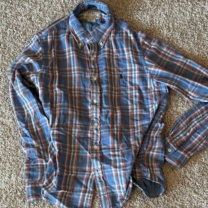 Polo by Ralph Lauren Blue and Red Plaid Button-Down Shirt Flannel M